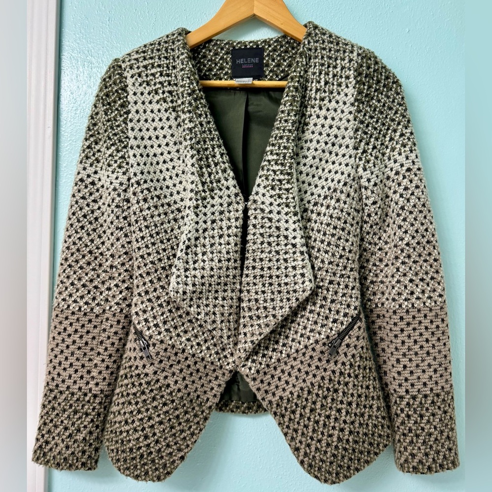 Olive and Cream Blazer/Peacoat XS